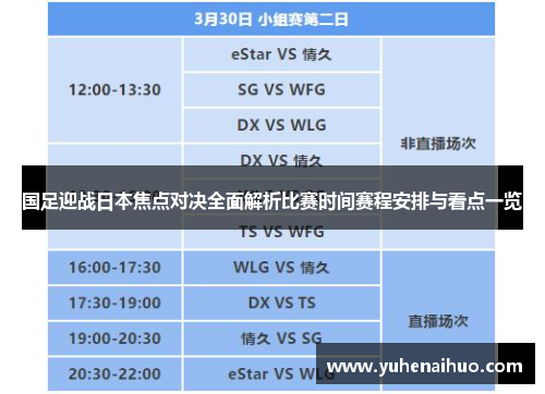 国足迎战日本焦点对决全面解析比赛时间赛程安排与看点一览